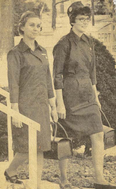 Marceil Lauppe and another nurse in VNA's early days.